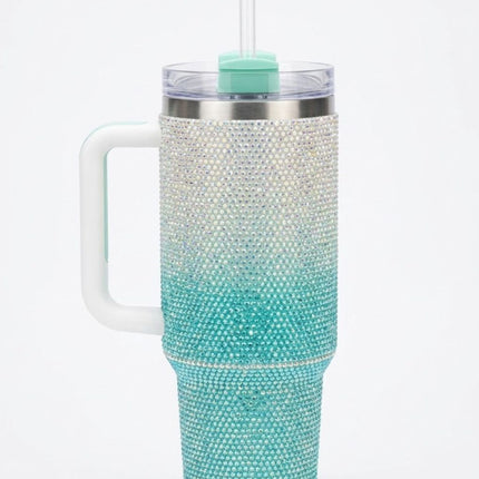 Vaso con brillos y sorbete