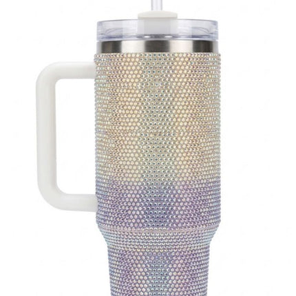 Vaso con brillos y sorbete