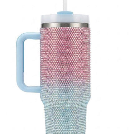 Vaso con brillos y sorbete