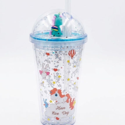 Vaso con Sorbete y Figura 3D de Unicornio